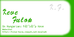 keve fulop business card